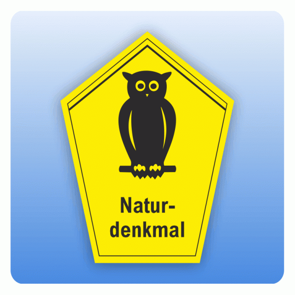 Schild Naturdenkmal mit Piktogramm Eule