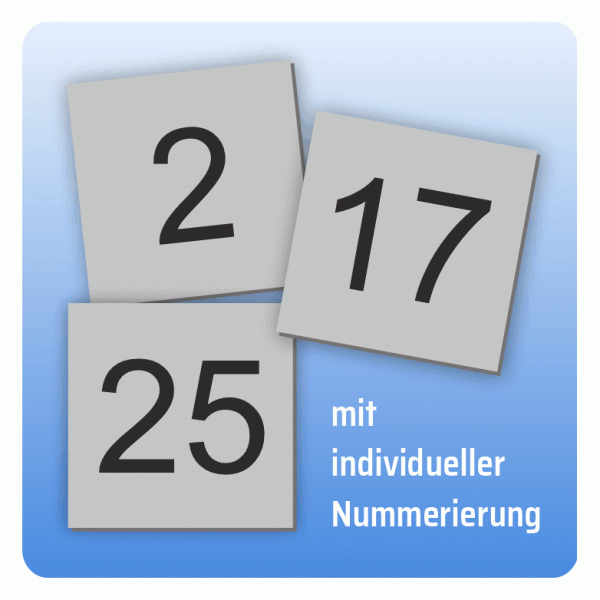 Kellerschilder mit individueller Nummerierung