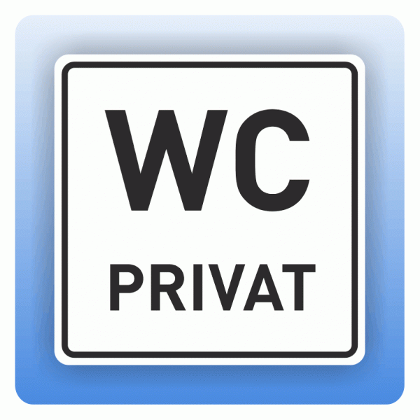 Aufkleber Symbolschild mit Piktogramm WC Privat