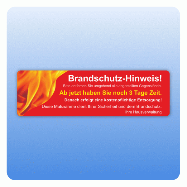 Aufkleber Brandschutz Hinweis
