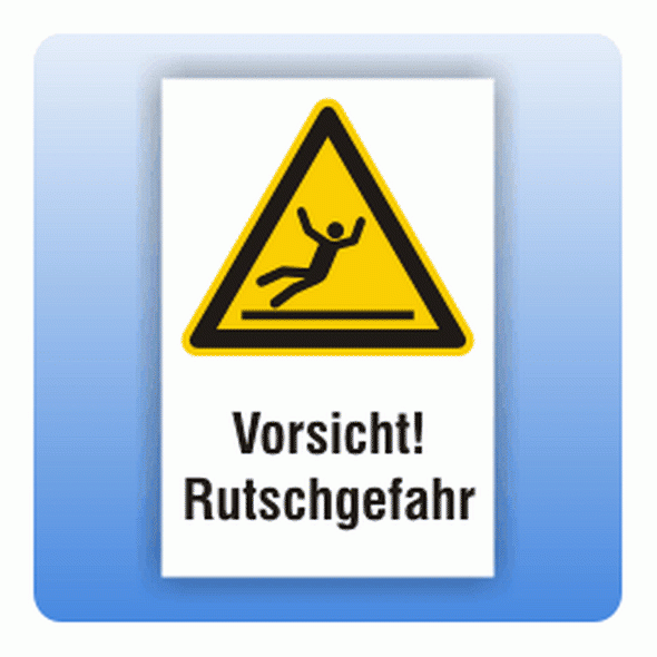 Kombi Warnschild Vorsicht Rutschgefahr W011