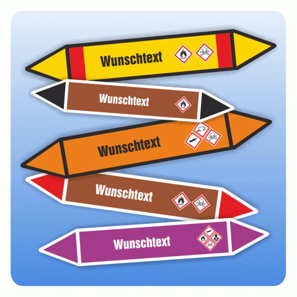 Rohrleitungskennzeichnung individuell