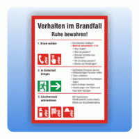 Feuerwehrzeichen Verhalten im Brandfall