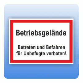 Aufkleber Betriebsgelände