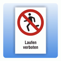 Kombi Verbotsschild laufen verboten P048