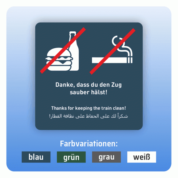 Aufkleber Bus und Bahn - Danke das du den Zug sauber hälst