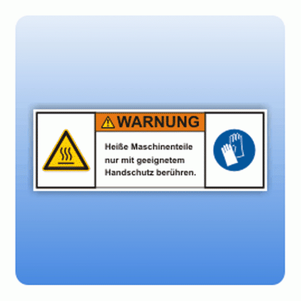 Sicherheitszeichen Heiße Maschinenteile (ISO 3864-2) Aufkleber