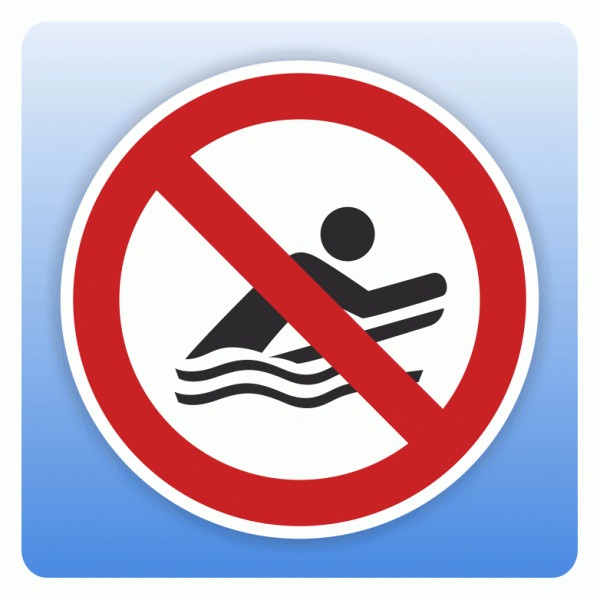 Verbotsschild P063 Body-Boarding verboten