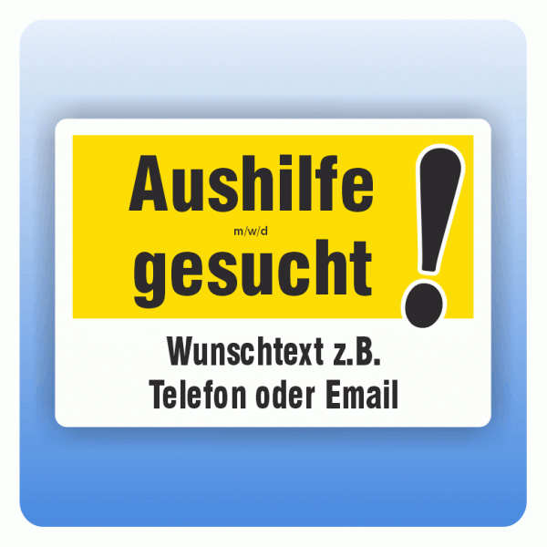 Schild Aushilfe gesucht