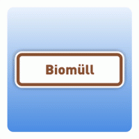 Wertstoffzeichen Biomüll, umrandet