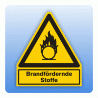 Kombi Warnsymbol Brandfördernde Stoffe W028