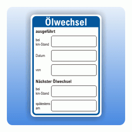 Serviceaufkleber Ölwechsel
