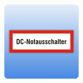 Aufkleber Feuerwehrzeichen DC-Notausschalter nach DIN 4066