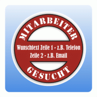 Aufkleber Mitarbeiter gesucht rund rot