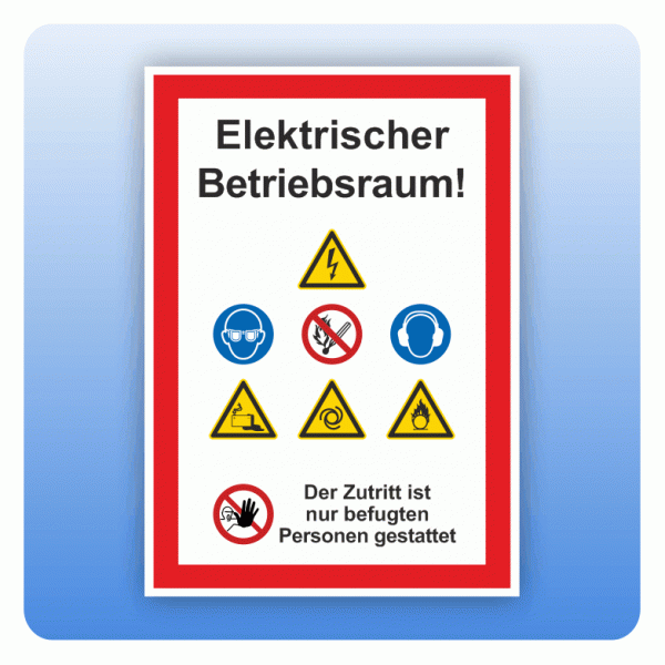 Aufkleber Elektrischer Betriebsraum