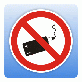 Verbotsschild E-Zigaretten verboten