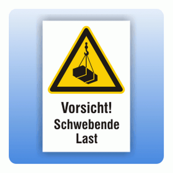 Kombi Warnschild schwebende Last W015