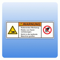 Sicherheitszeichen Rotierendes Werkzeug (ISO 3864-2) Aufkleber Sicherheitszeichen Rotierendes Werkzeug (ISO 3864-2) Aufkleber