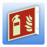Fahnenschild Internationales Brandschutzzeichen F001 Feuerlöschgerät ISO 7010