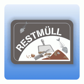 Aufkleber für Mülltonnen und Container Restmüll