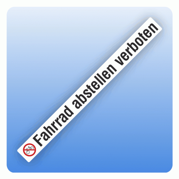 Aufkleber Fahrrad abstellen verboten