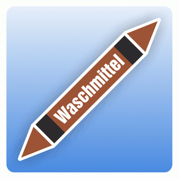 Rohrleitungskennzeichnung Waschmittel nach DIN 2403
