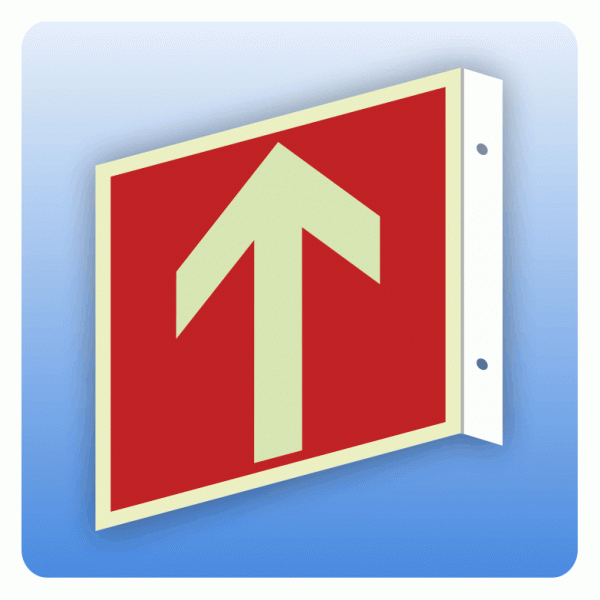 Fahnenschild Richtungspfeil nach oben