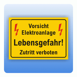 Aufkleber Vorsicht Elektroanlage Lebensgefahr