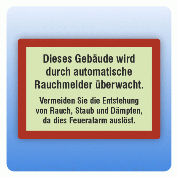Feuerwehrzeichen Gebäude wird durch automatische Rauchmelder überwacht