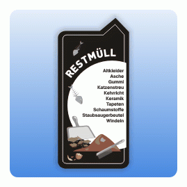 Aufkleber für Mülltonnen und Container Restmüll