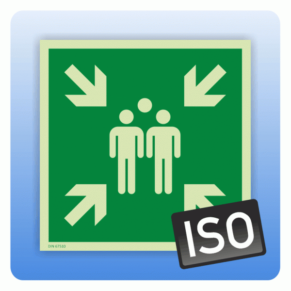 Rettungszeichen Sammelstelle ISO 7010
