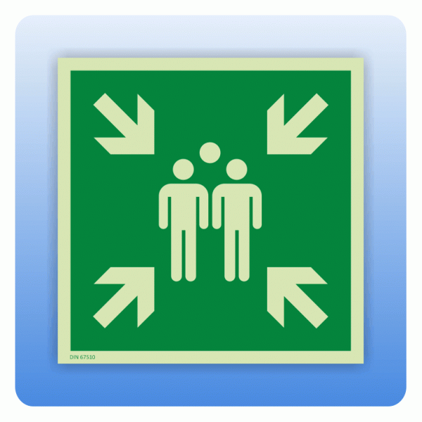 Rettungszeichen E007 Sammelstelle ISO 7010