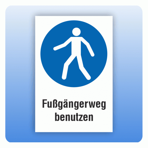 Kombi Gebotsschild M024 Fußgängerweg benutzen