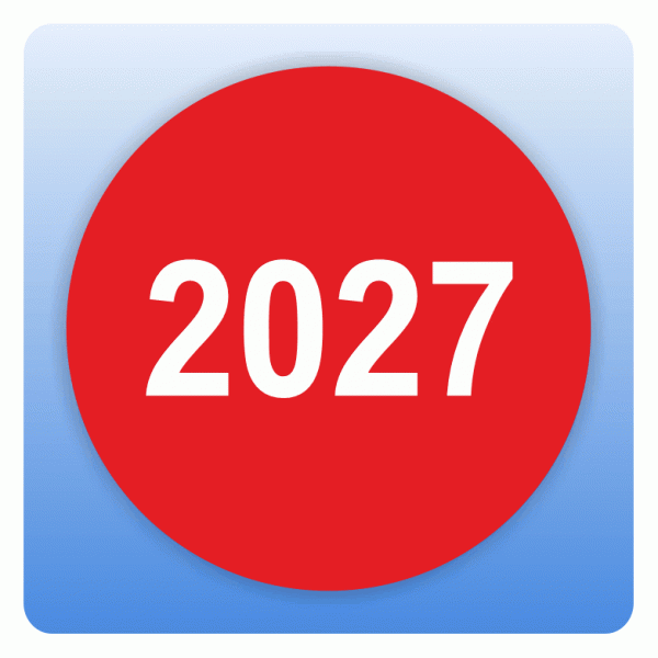 Inventur-Aufkleber Jahreszahl 2027