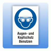 Kombi Gebotsschild Augen- und Kopfschutz benutzen