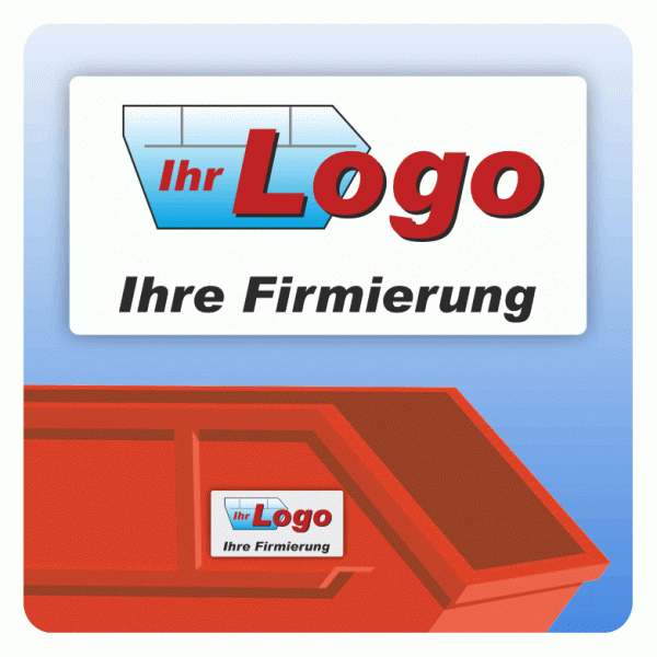 Firmenaufkleber für Container
