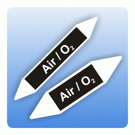 Fliessrichtungspfeil Air O2 nach DIN 7396-1