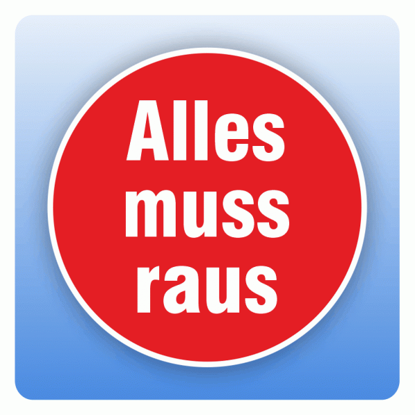Rabattaufkleber Alles muss raus für Schaufenster
