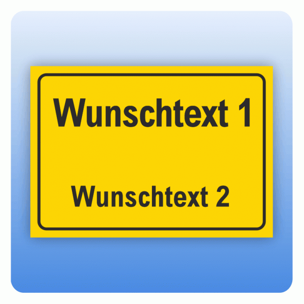 Kranschild mit Wunschtext
