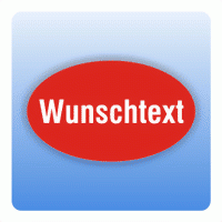 Qualitätssicherung Aufkleber mit Wunschtext oval in rot