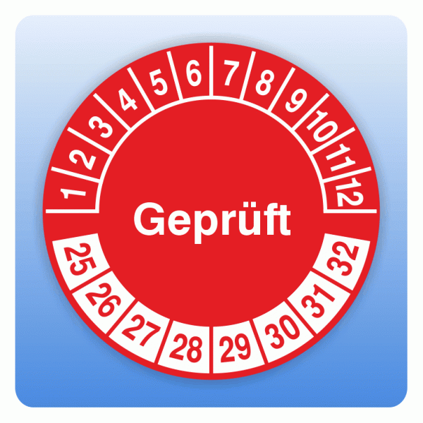 Prüfplakette geprüft