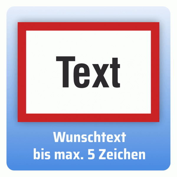 Aufkleber Feuerwehrzeichen mit Wunschtext mit max. 5 Zeichen