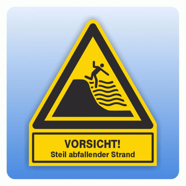 Kombi Warnsymbol Vorsicht Steil abfallender Strand W066