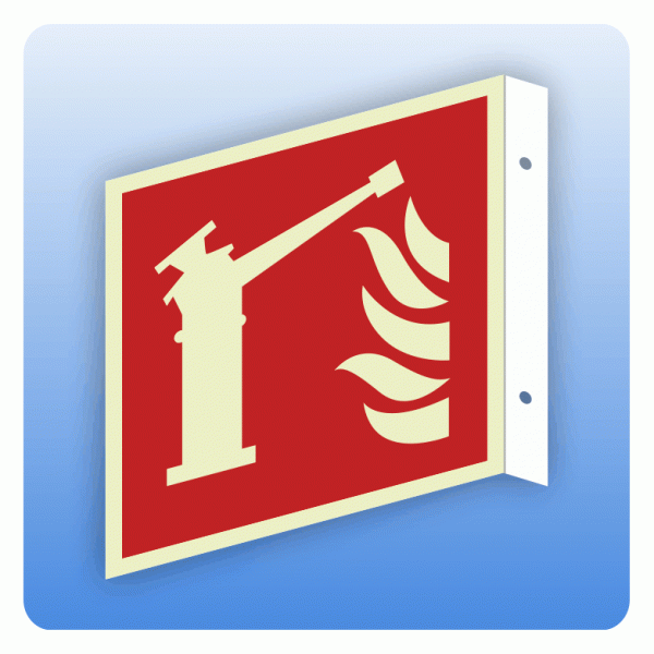 Fahnenschild Internationales Brandschutzzeichen F015 Feuerlöschmonitor ISO 7010