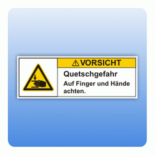 Sicherheitszeichen Quetschgefahr (ISO 3864-2) Aufkleber