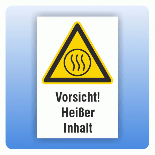 Kombi Warnschild W079 Warnung vor heißem Inhalt