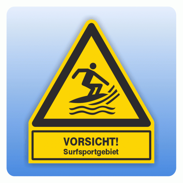 Kombi Warnsymbol Vorsicht Surfsportgebiet W046