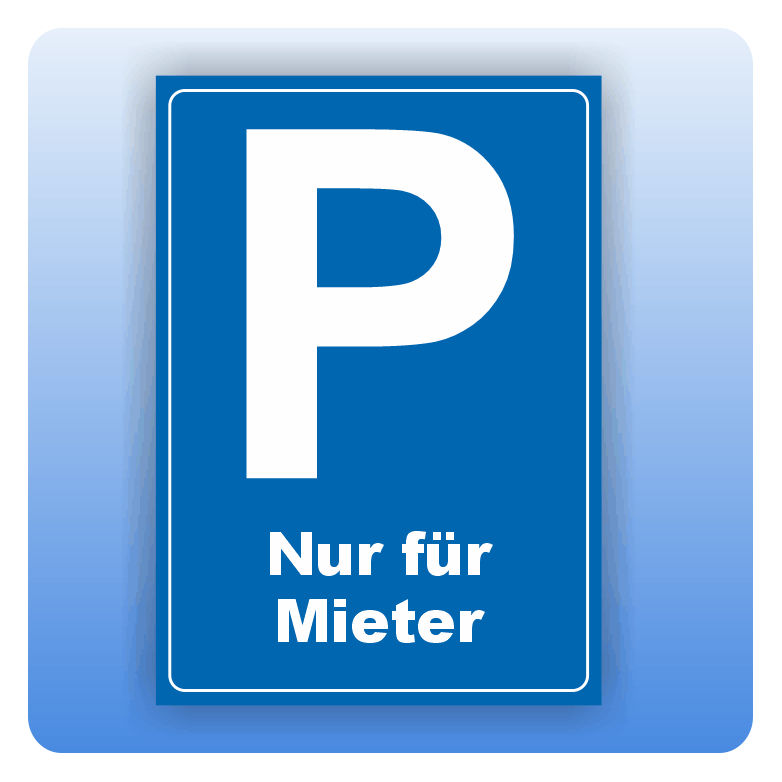 Betriebsausstattung24 Parkplatzschild Nur für Mieter - Aluminium, geprägt - BxH 40,0 x 60,0 cm - Mieterparkplatz