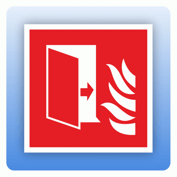 Aufkleber Internationales Brandschutzzeichen F007 Brandschutztür ISO 7010