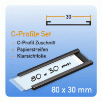 Magnetisches Lagerschild, C-Profile Set (80 x 30 mm)